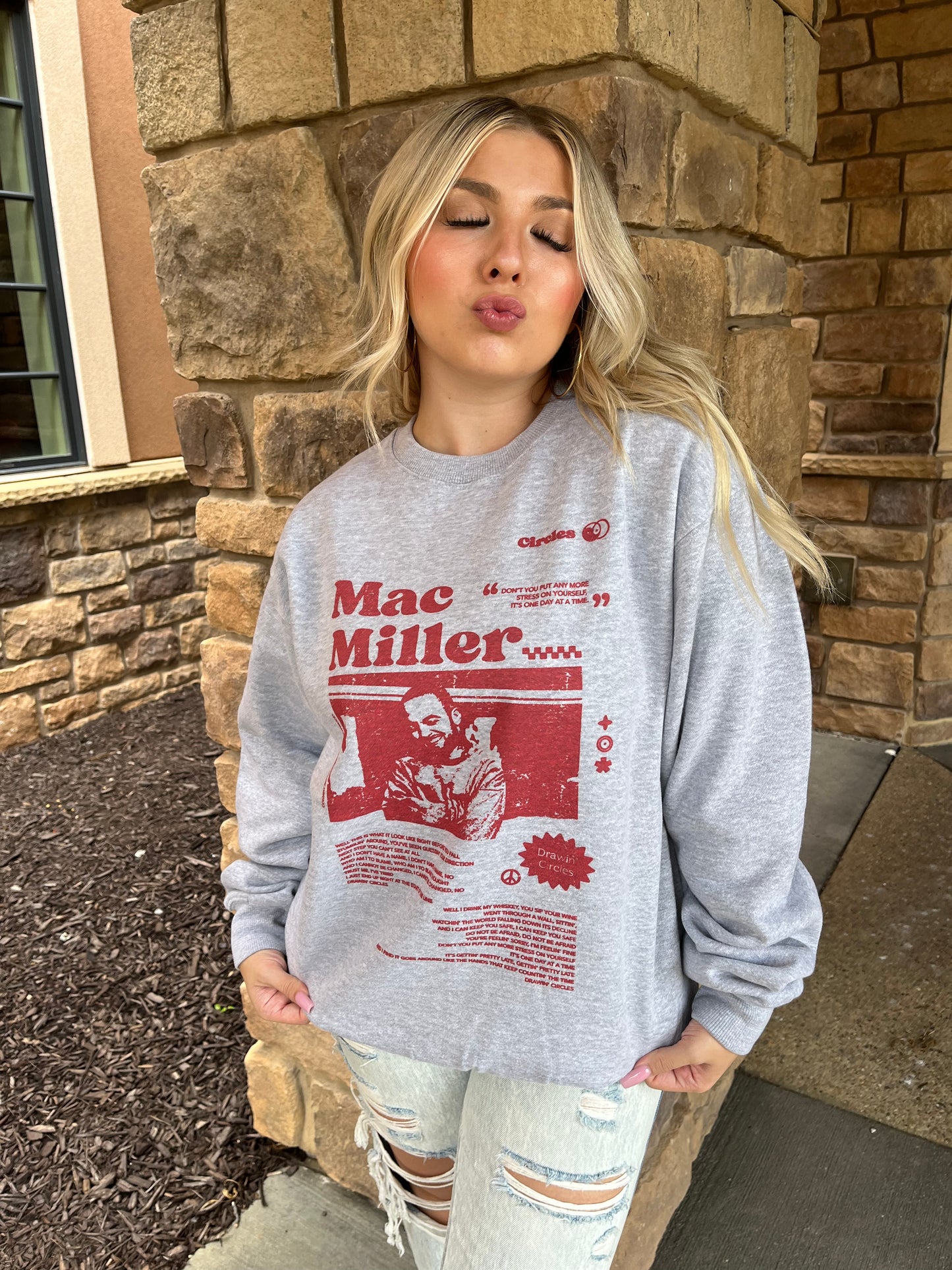 Circles Mac Miller Sweatshirt in Grey