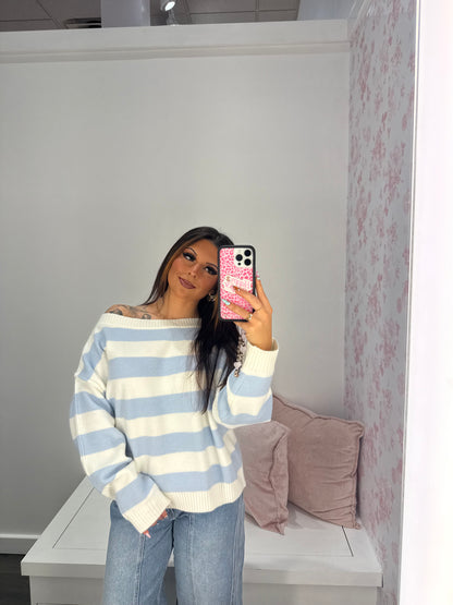 Iris Blues Striped Sweater