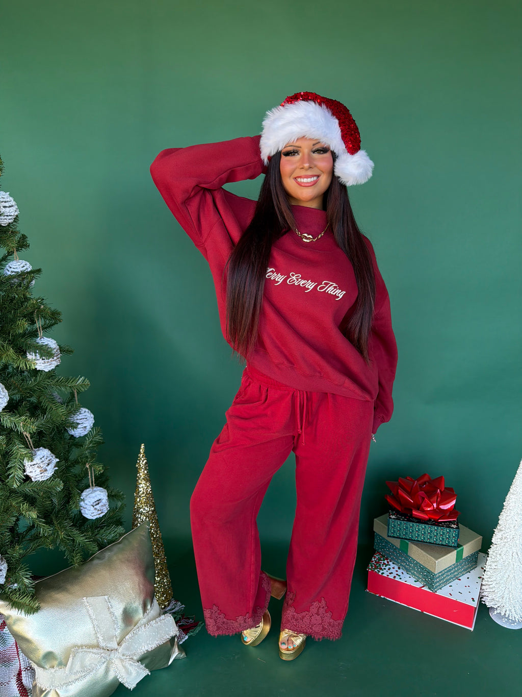Merry Every Thing Mockneck Red FINAL SALE