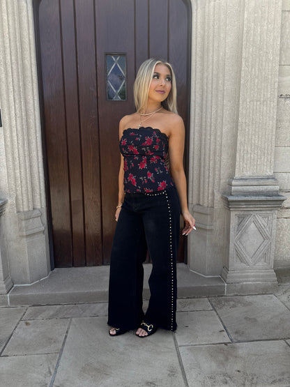 Wine & Roses Tube Top