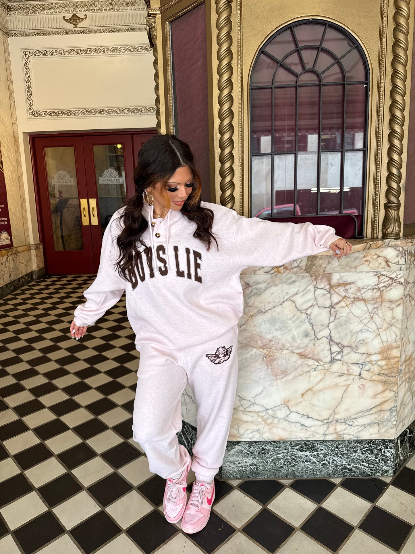 Boys Lie Pink Smoke & Mirrors Henley