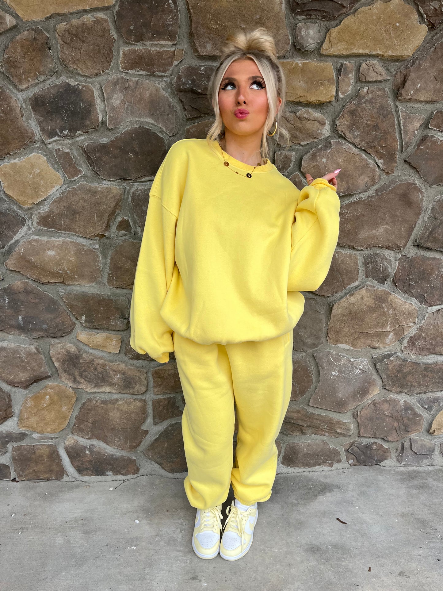 So Fetch Oversized Pullover in Yellow