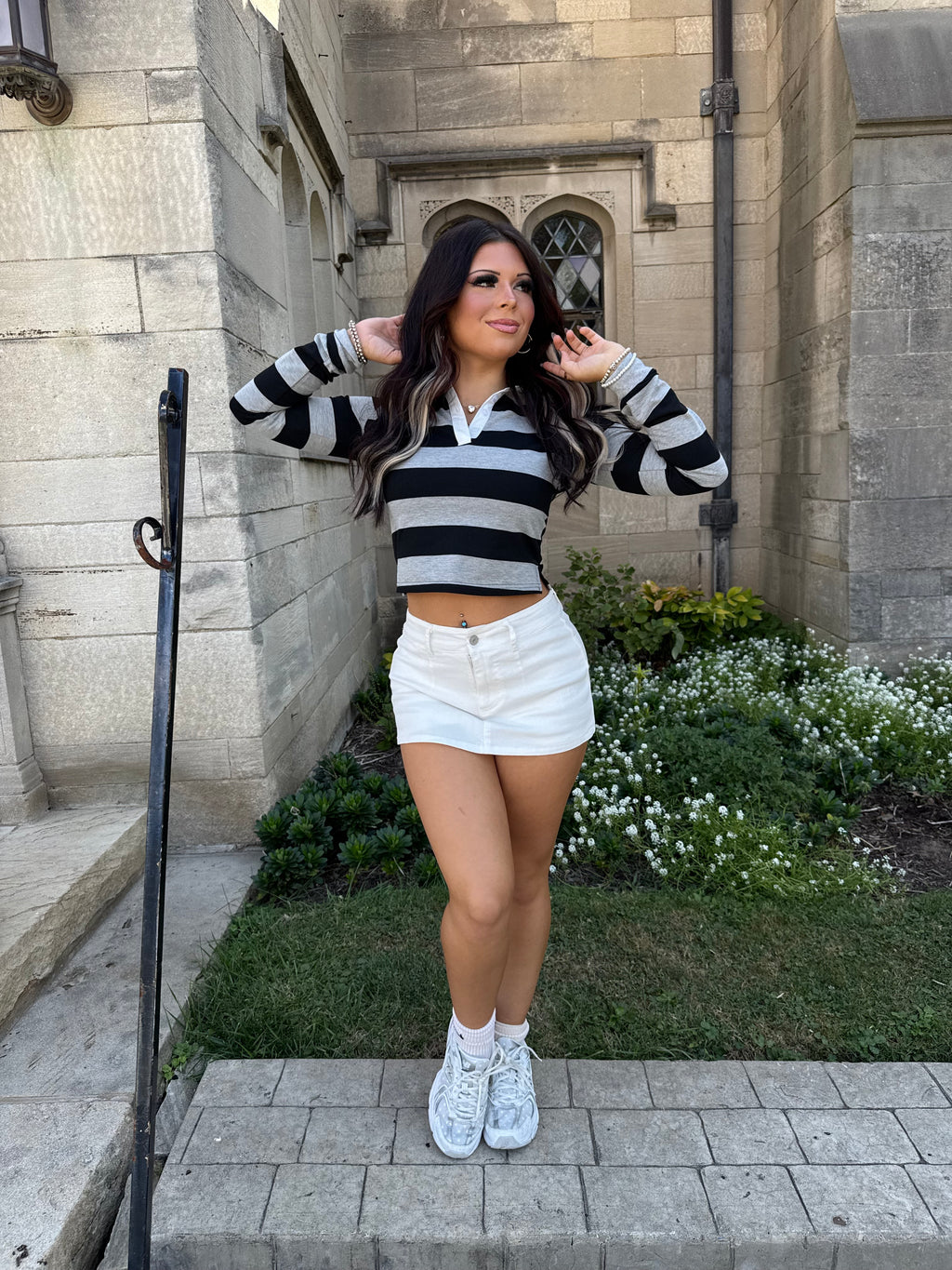 Milk Wash Denim Skort
