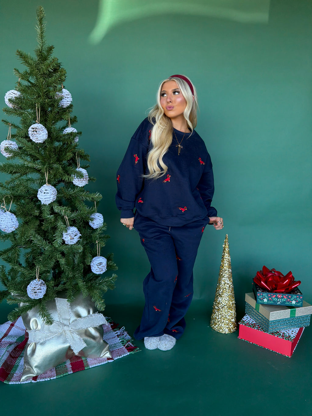 Santa Weenie Crew Navy FINAL SALE
