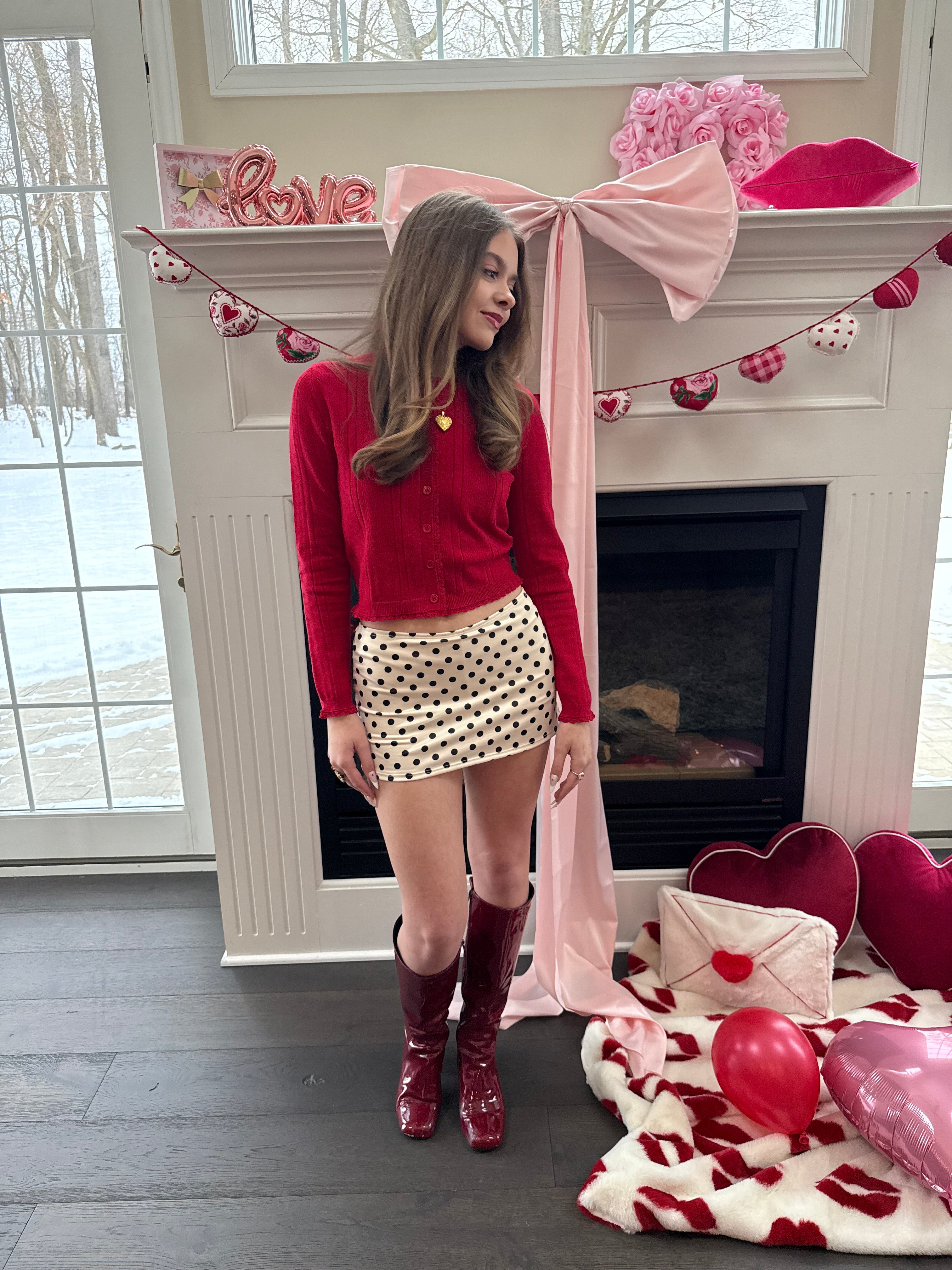Polka Girl Skirt in Ivory