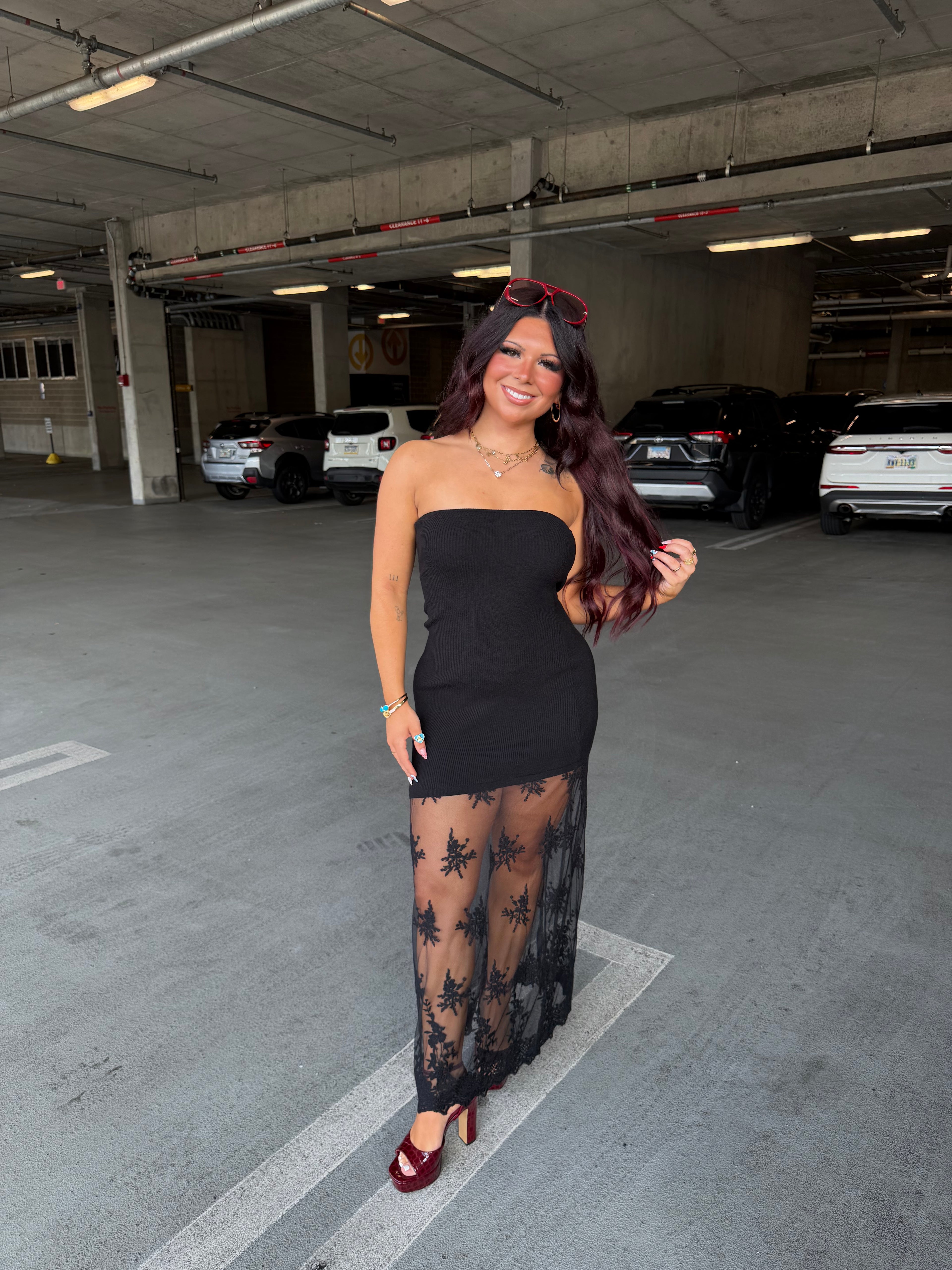 Mighty Oaks Black Lace Dress