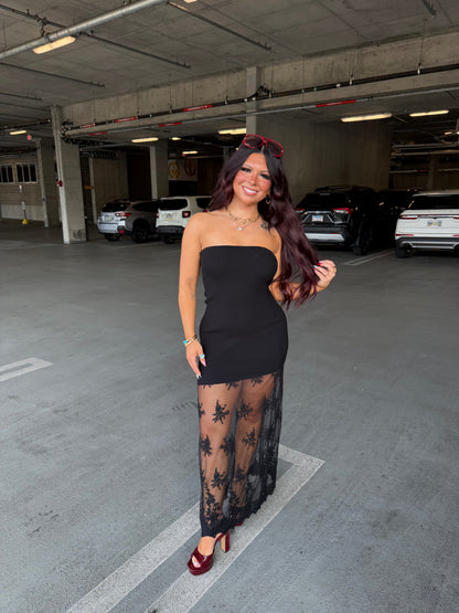 Mighty Oaks Black Lace Dress