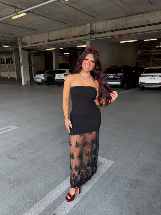 Mighty Oaks Black Lace Dress