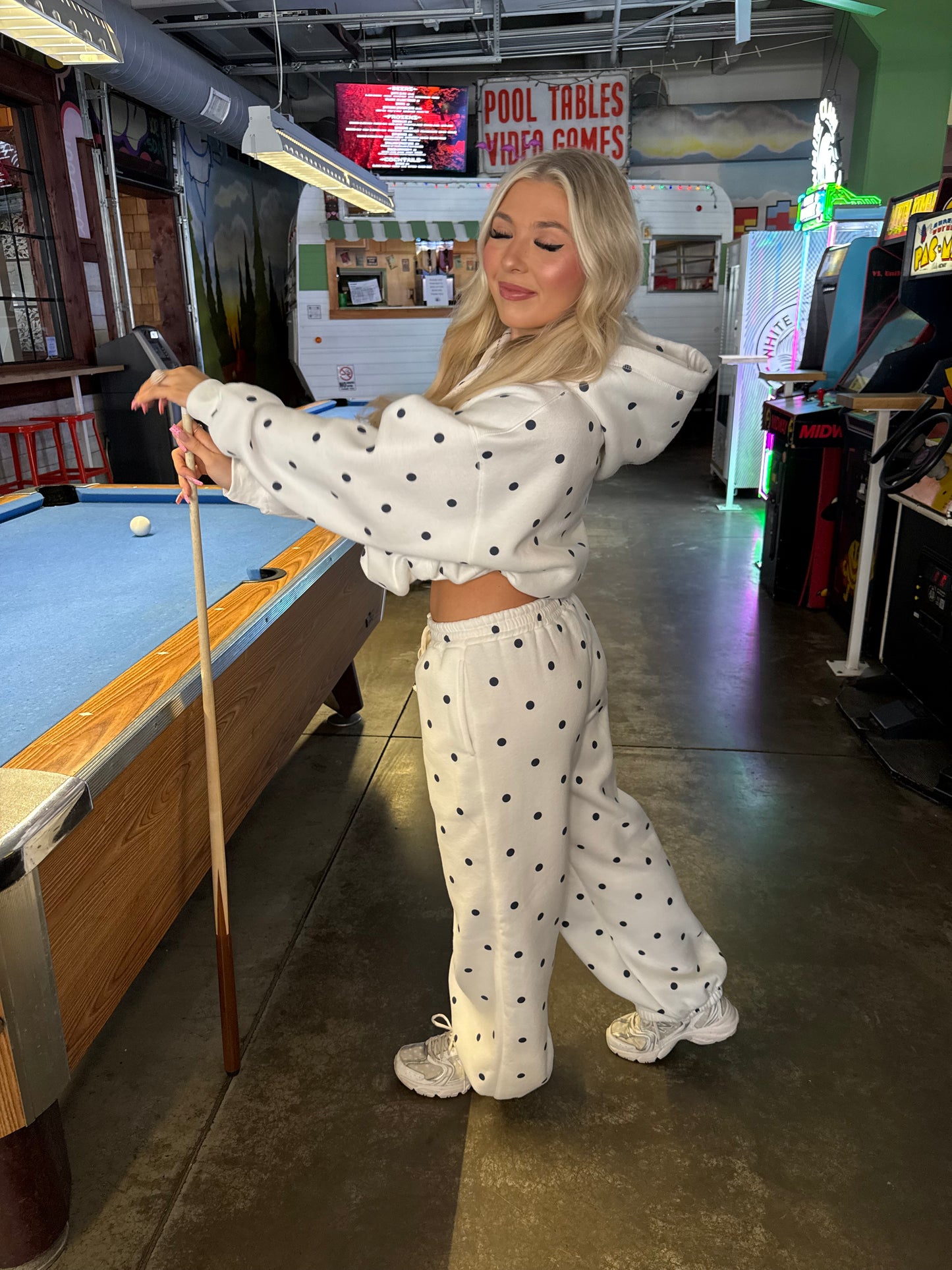 Perfect Polka Dot Hoodie in White