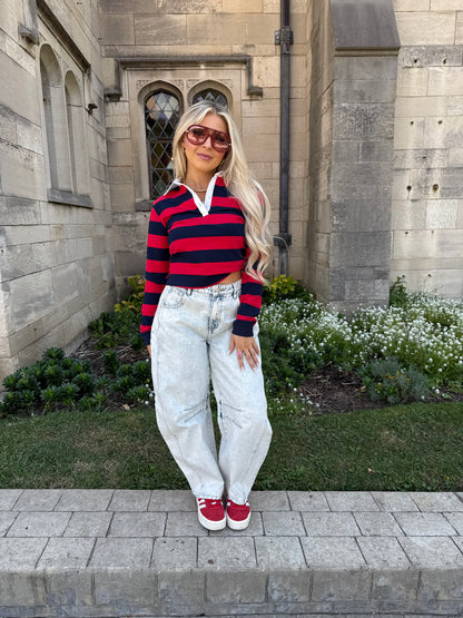 Tommy Rugby Tee in Red