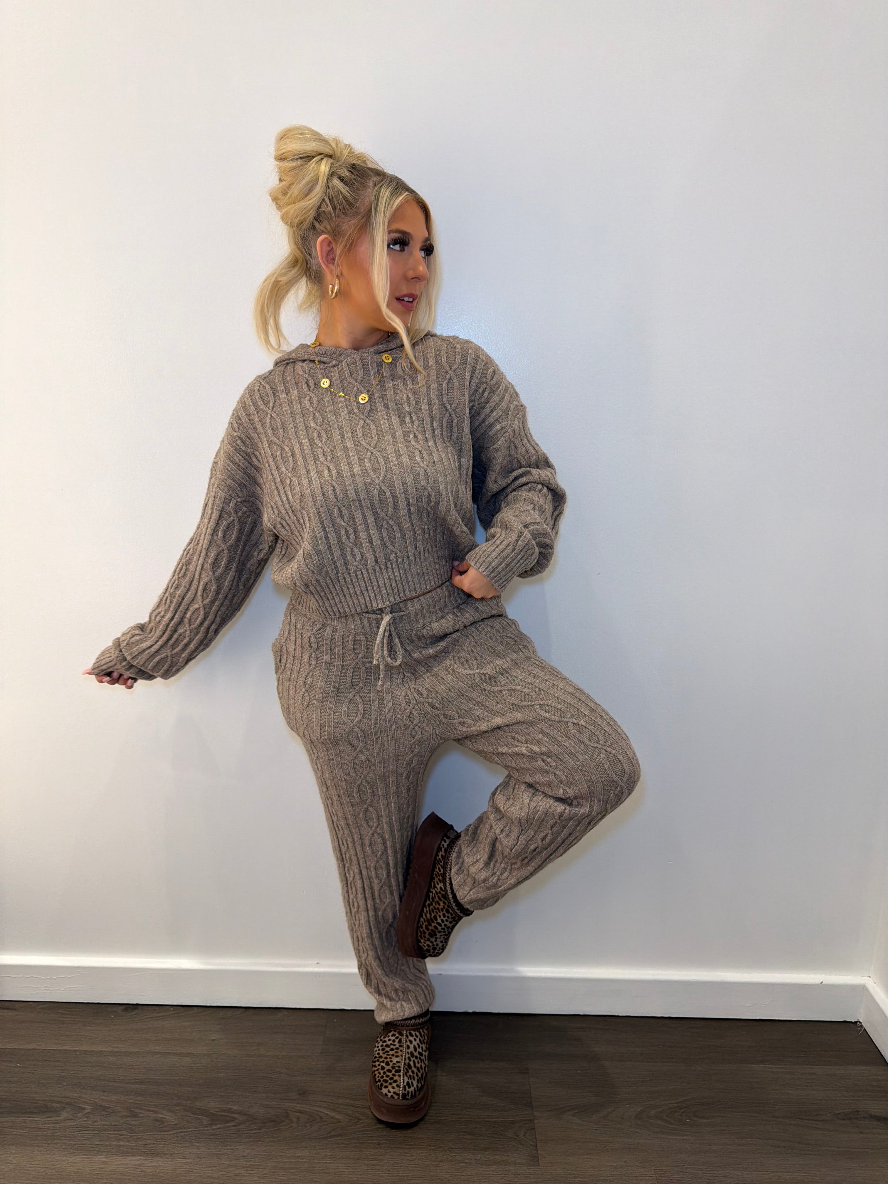 Alo Vera Sweater Set in Taupe SOLD TOGETHER