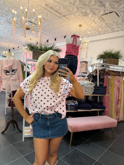 Soundtrack Polka Tee in Pink
