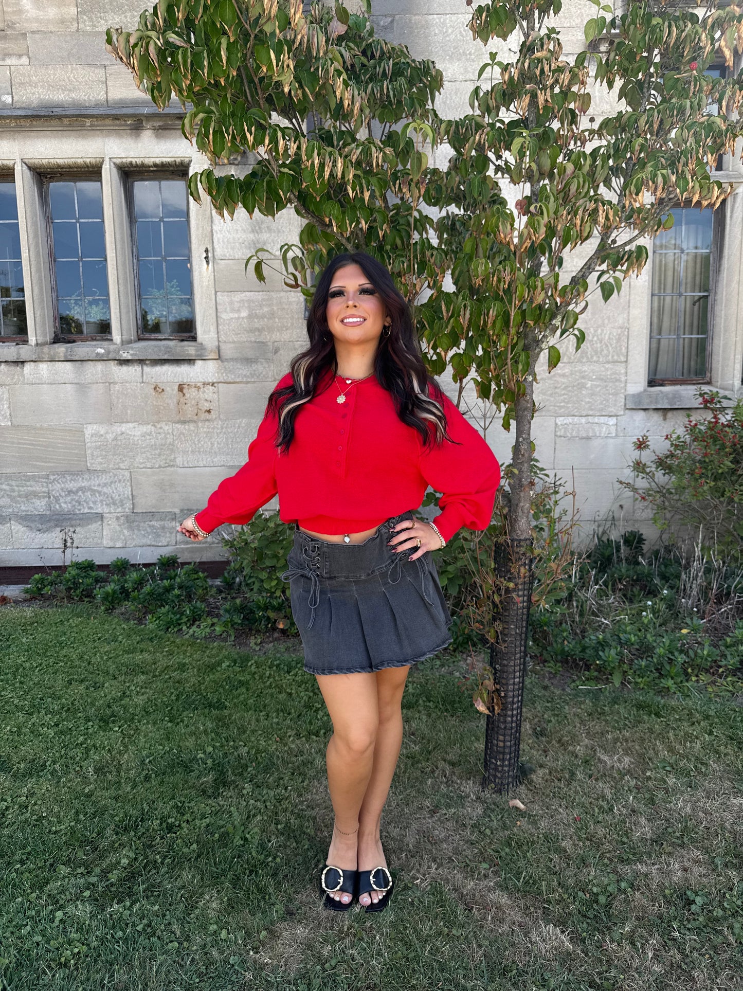 Cherry Red Pullover Sweater