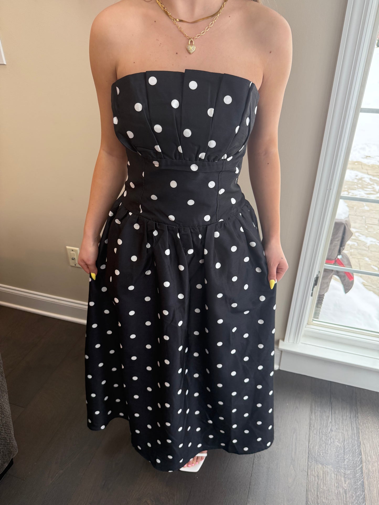 Strapless Mansions Polka Maxi
