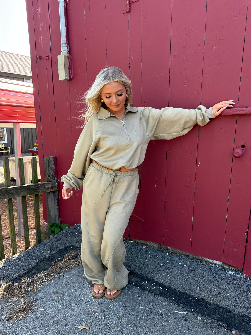 Sugar Suede Set (PANT) Olive
