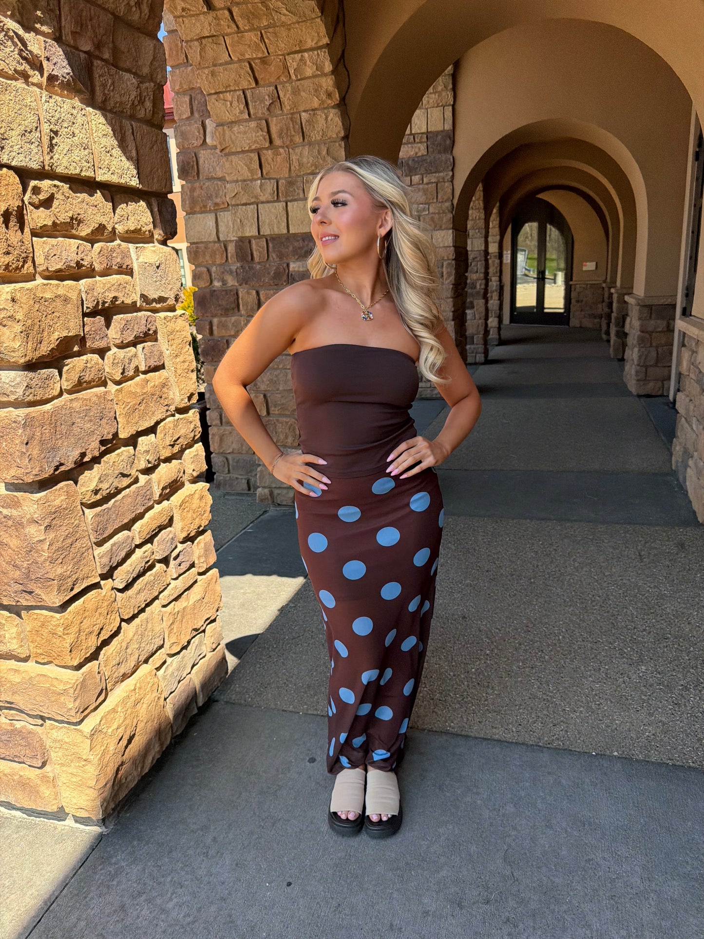 Brownie Points Blue Dots Skirt