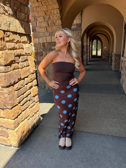 Brownie Points Blue Dots Skirt