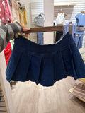 Pleated & Pleasant Denim Skirt