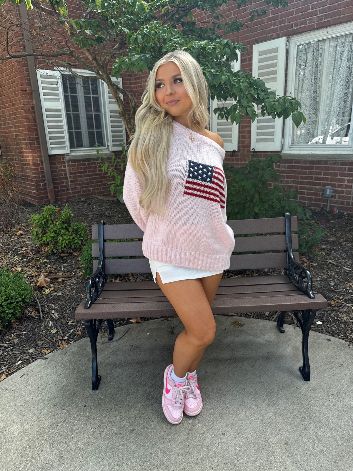 Brandy Flag Sweater in Pink