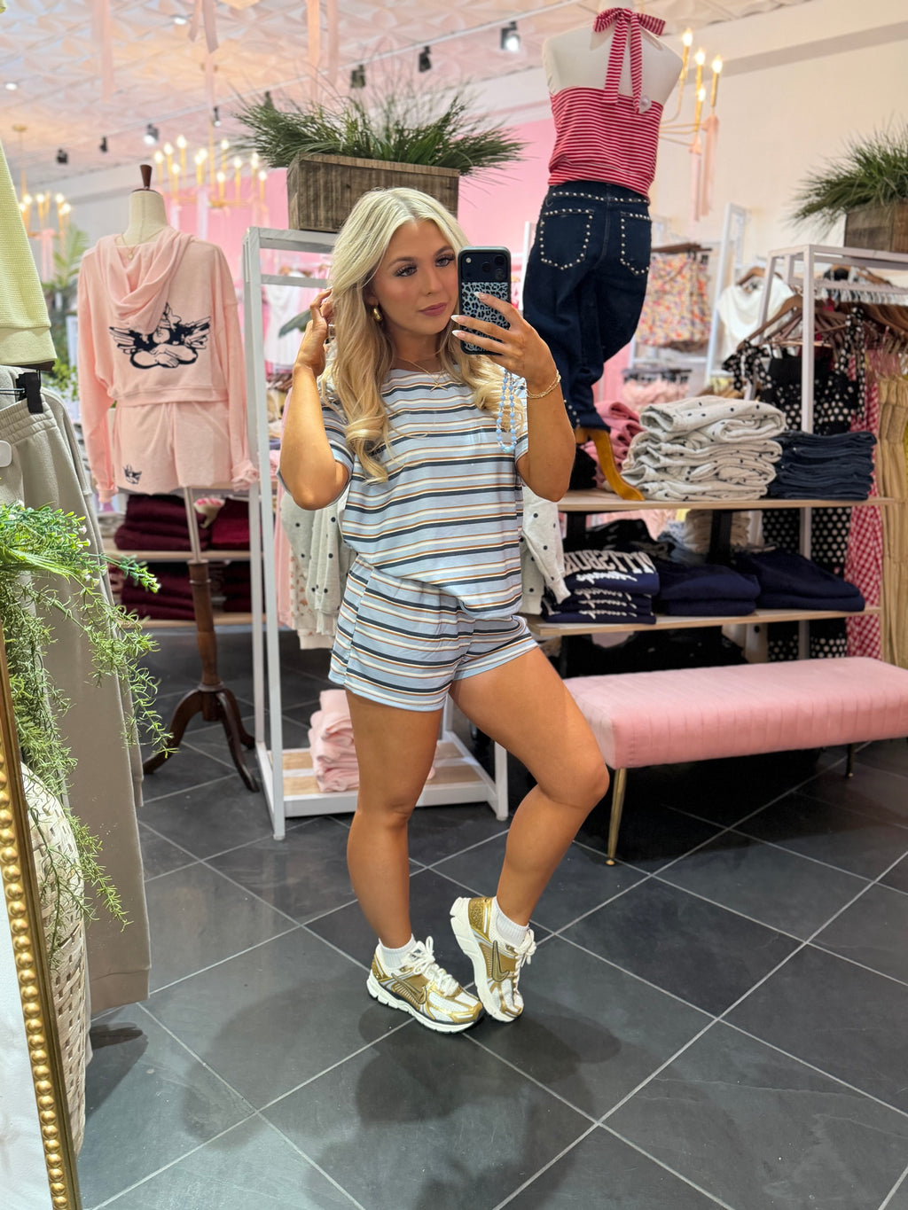 Bigger Issues Striped Set Blue (SHORTS)