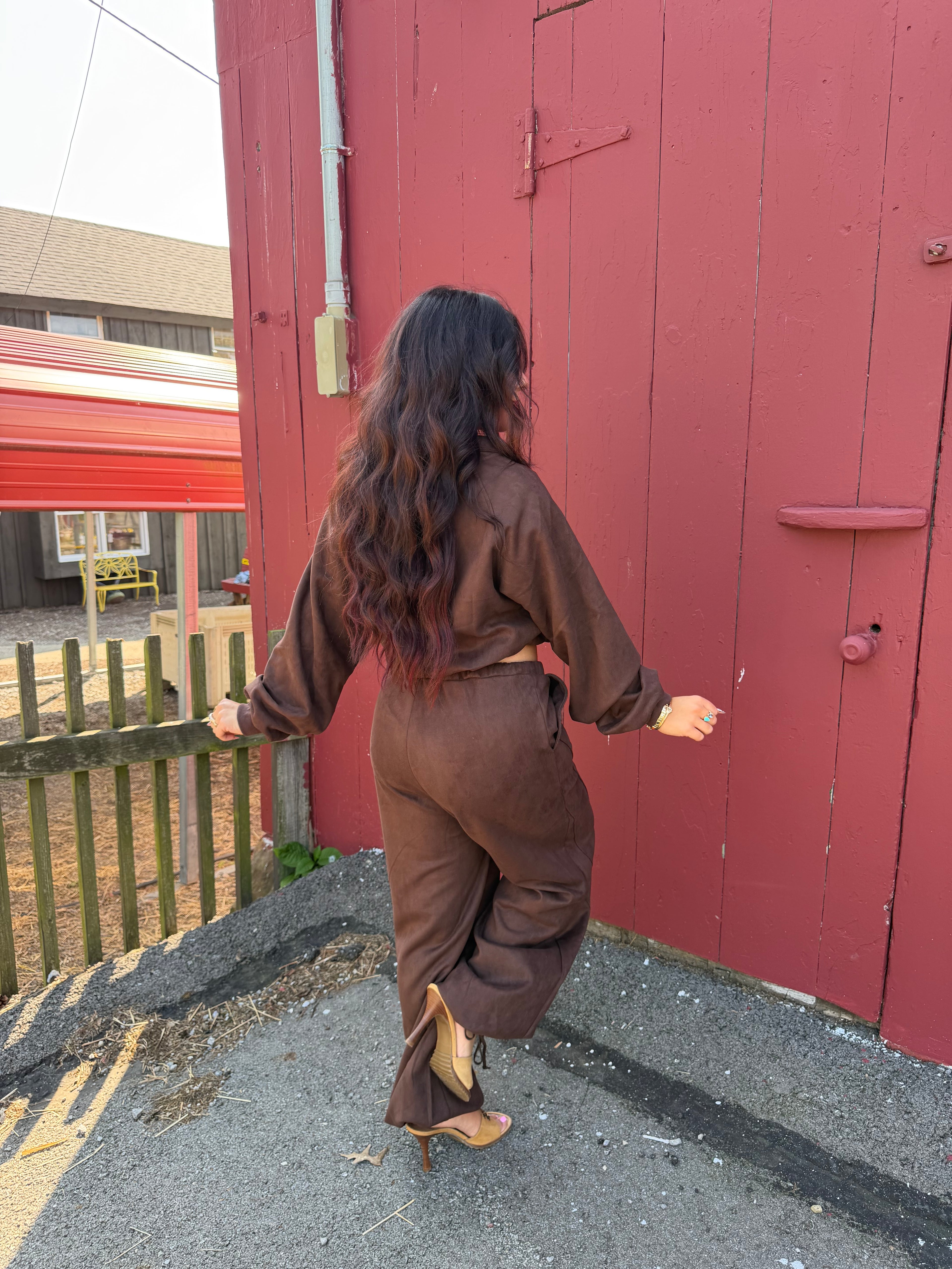 Sugar Suede Set (TOP) Brown