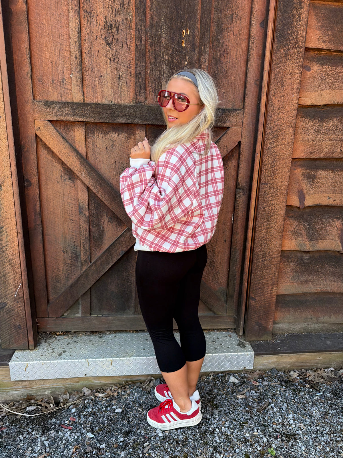 Dairy Plaid Red Pullover