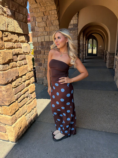 Brownie Points Blue Dots Skirt