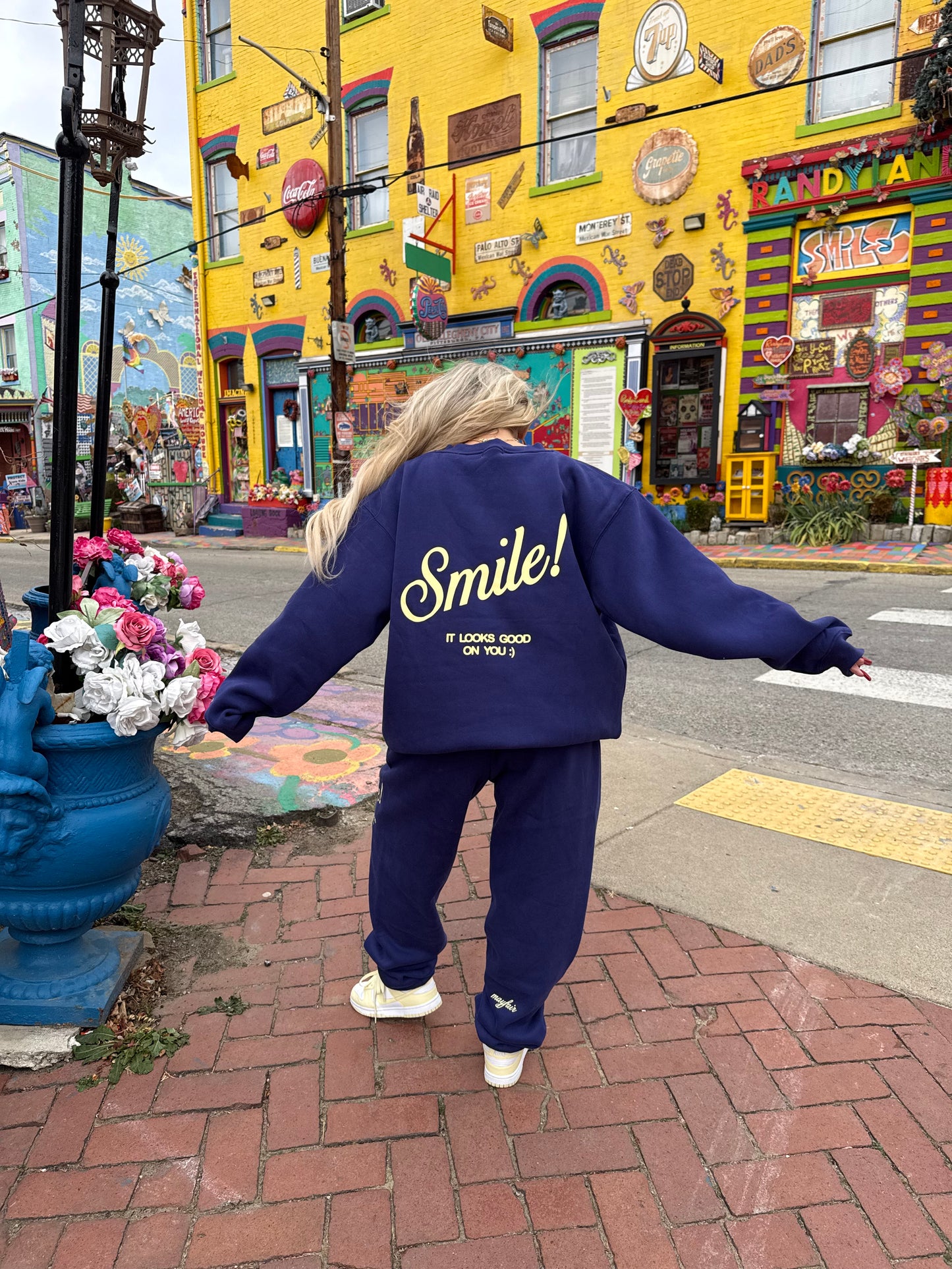 The Mayfair Group Smile It Looks Good Sweatshirt