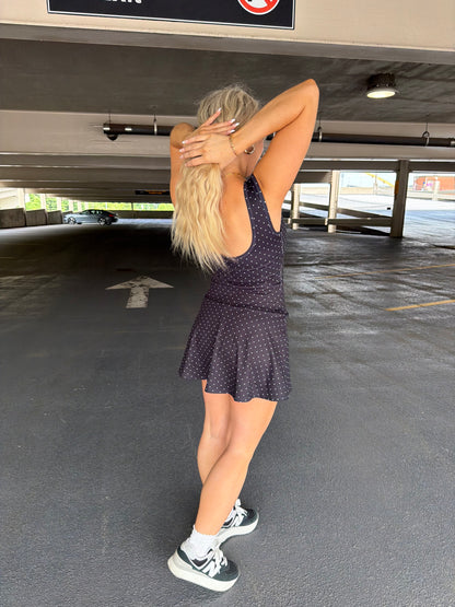 Bonjour Polka Dot Dress in BLACK