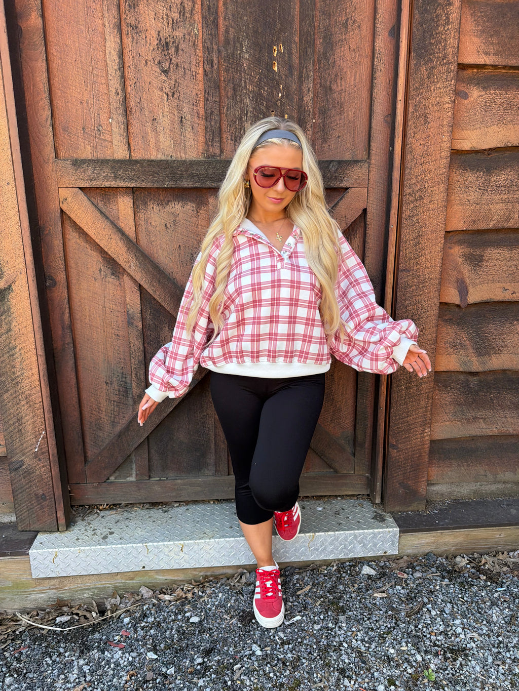 Dairy Plaid Red Pullover