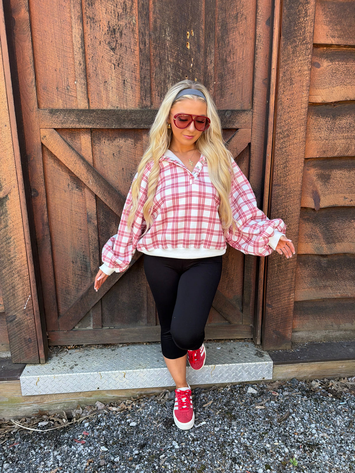 Dairy Plaid Red Pullover