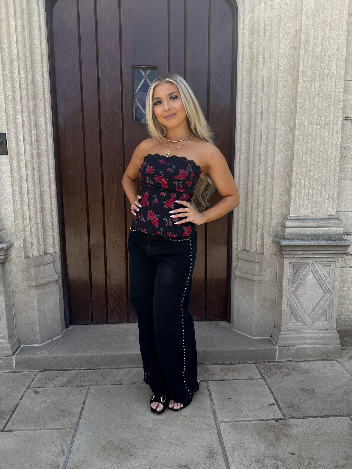 Wine & Roses Tube Top