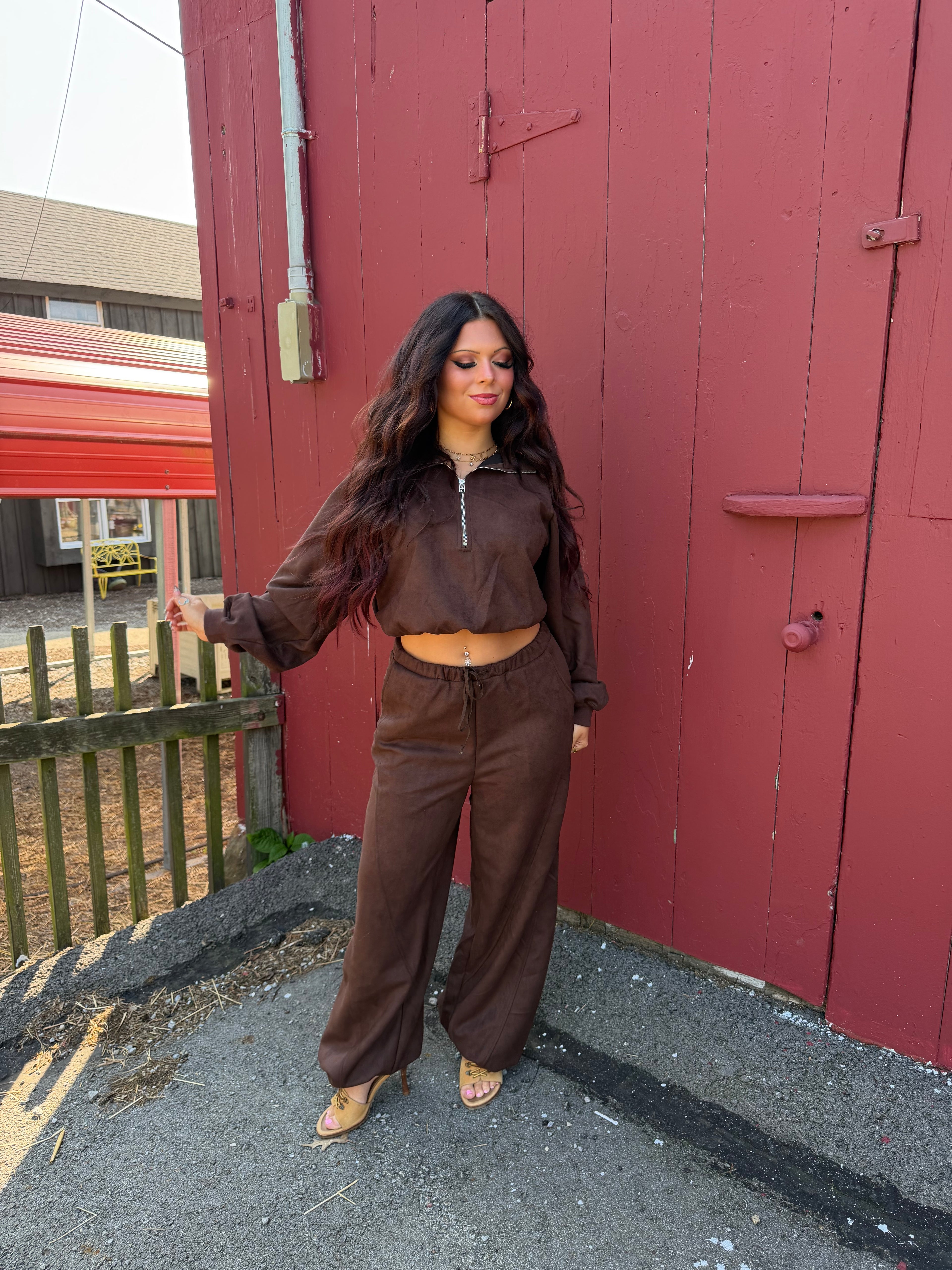 Sugar Suede Set (TOP) Brown