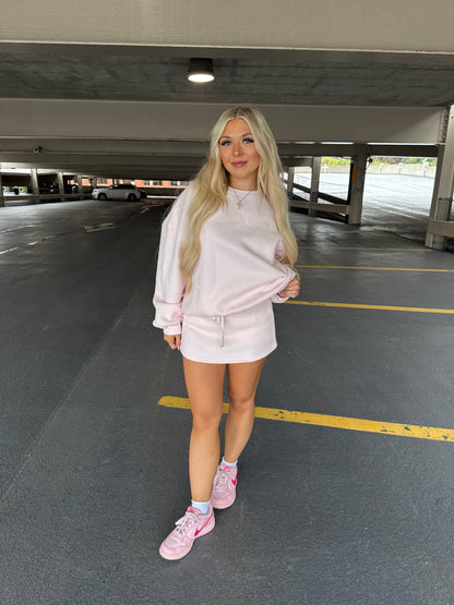 Grounded Sweatskirt in Pale Pink