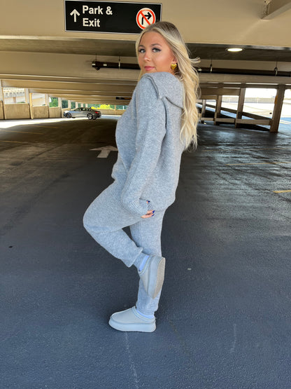 Waffle Girl Set (JOGGER) in Grey