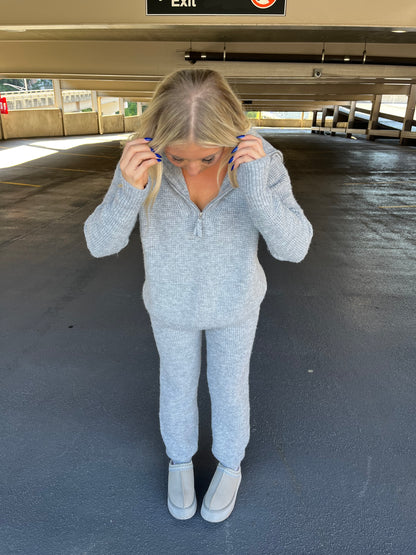 Waffle Girl Set (JOGGER) in Grey