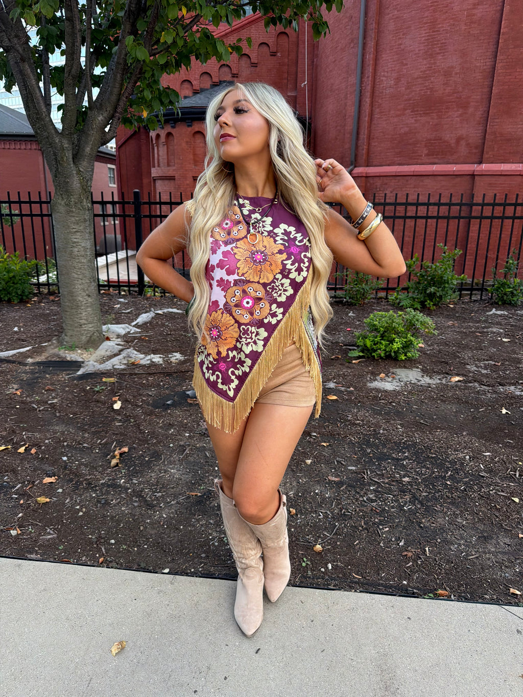 Wine & Dine Fringe Fall Top