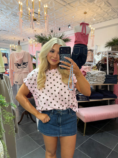 Soundtrack Polka Tee in Pink