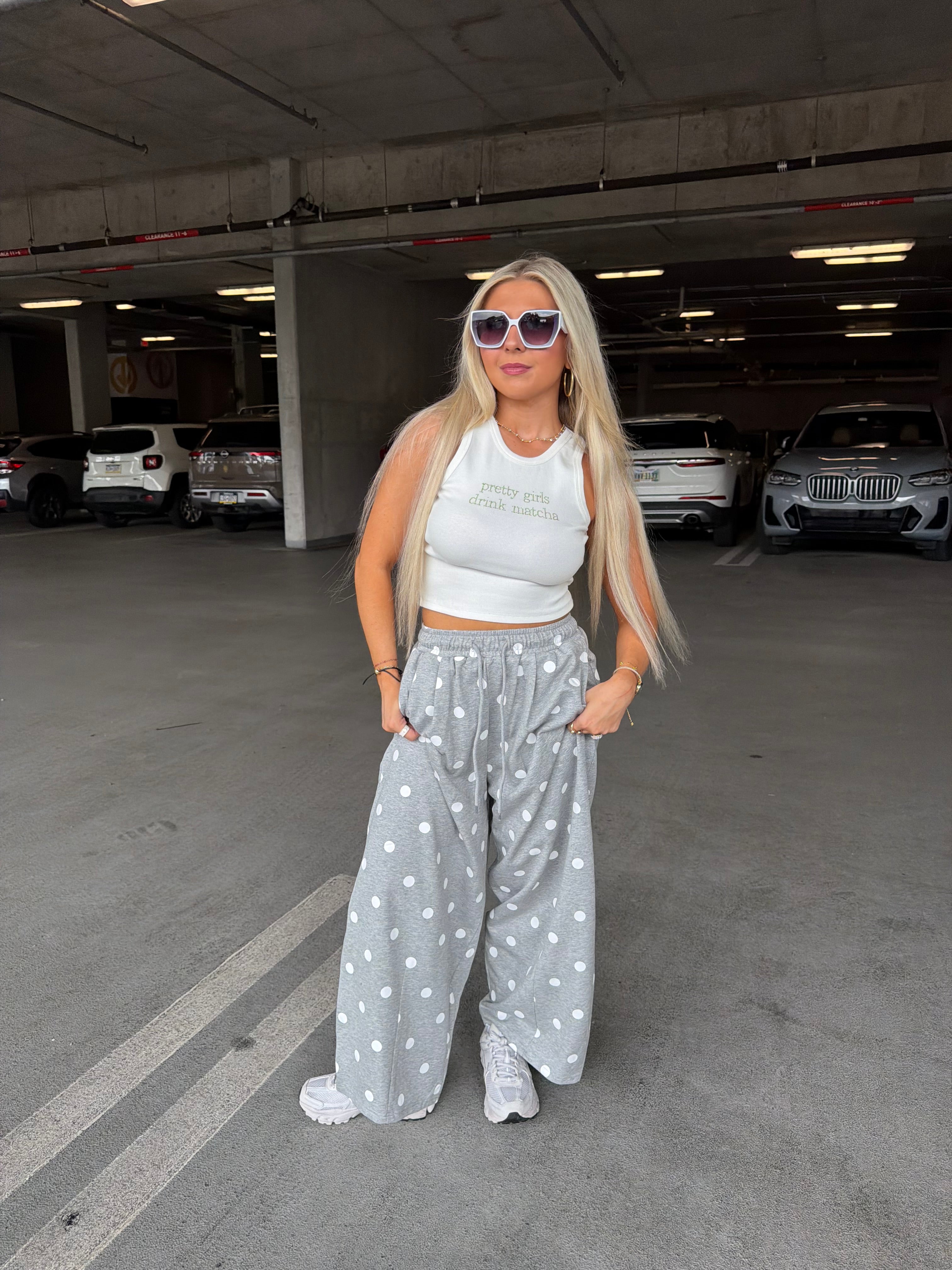 Paris Print Barrel Sweats in Grey