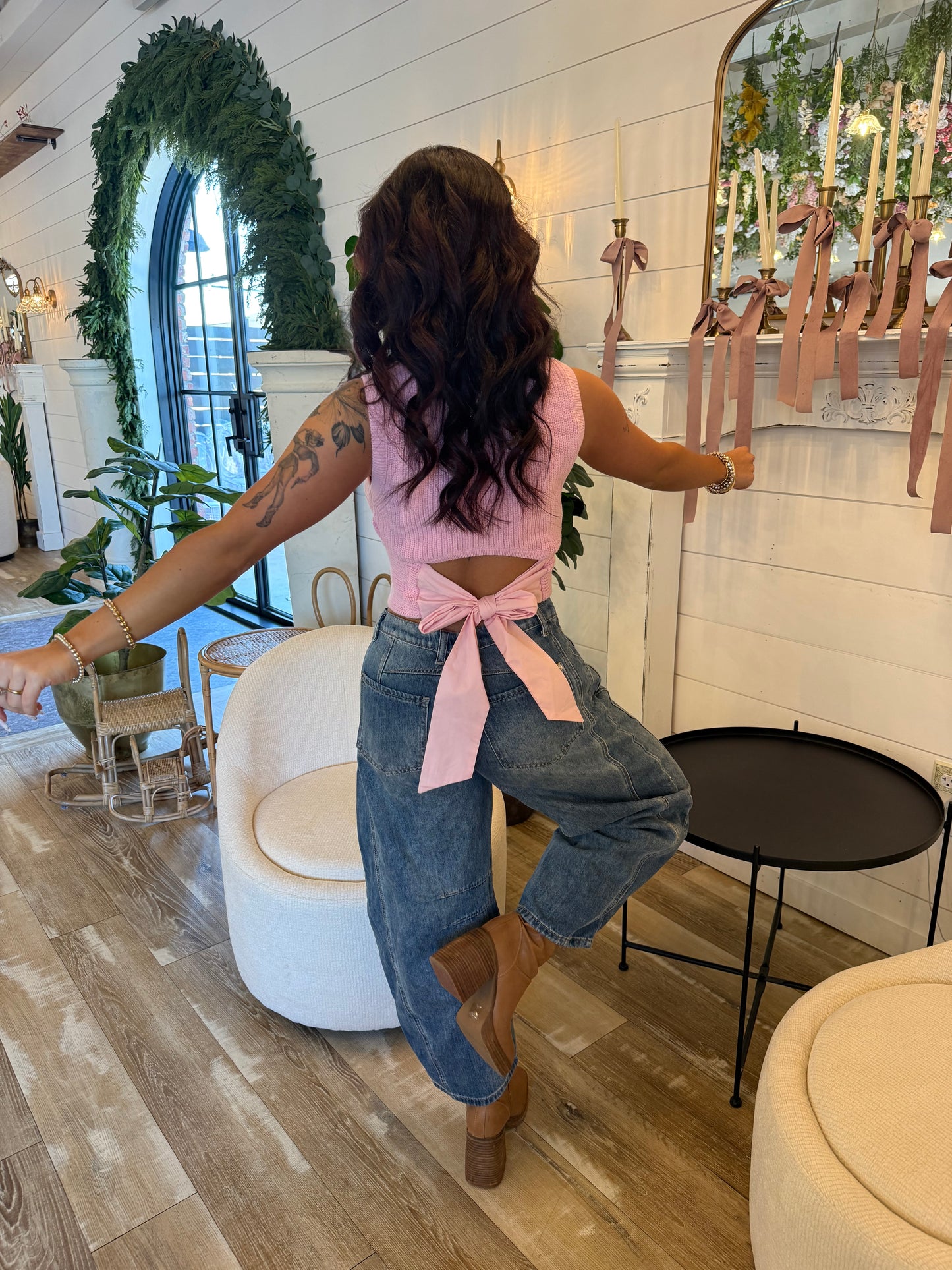 Bliss Tie Tank in Pink