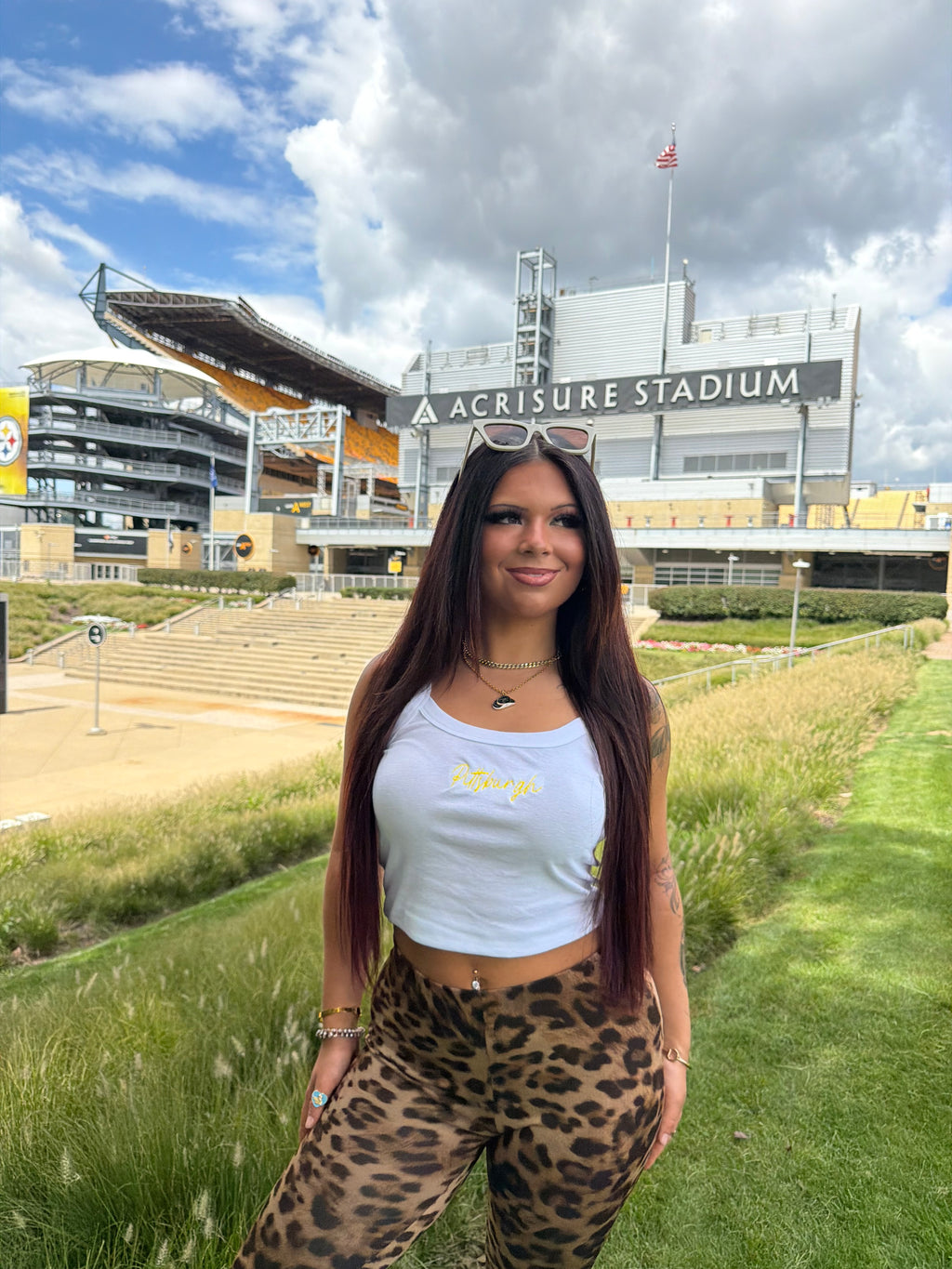 White & Gold Tank: Pittsburgh FINAL SALE