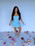 Lacy Sparkle Dress in Blue FINAL SALE