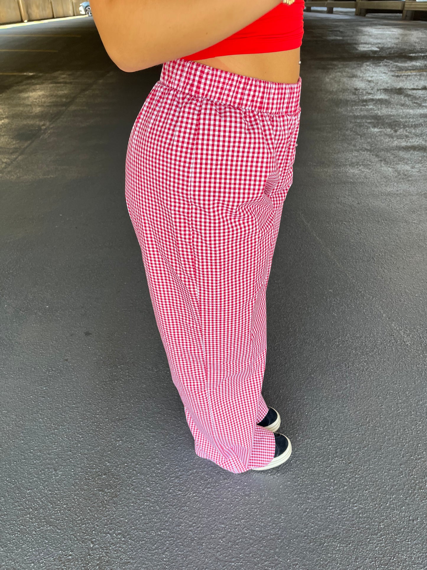 Gingham Pant in Red