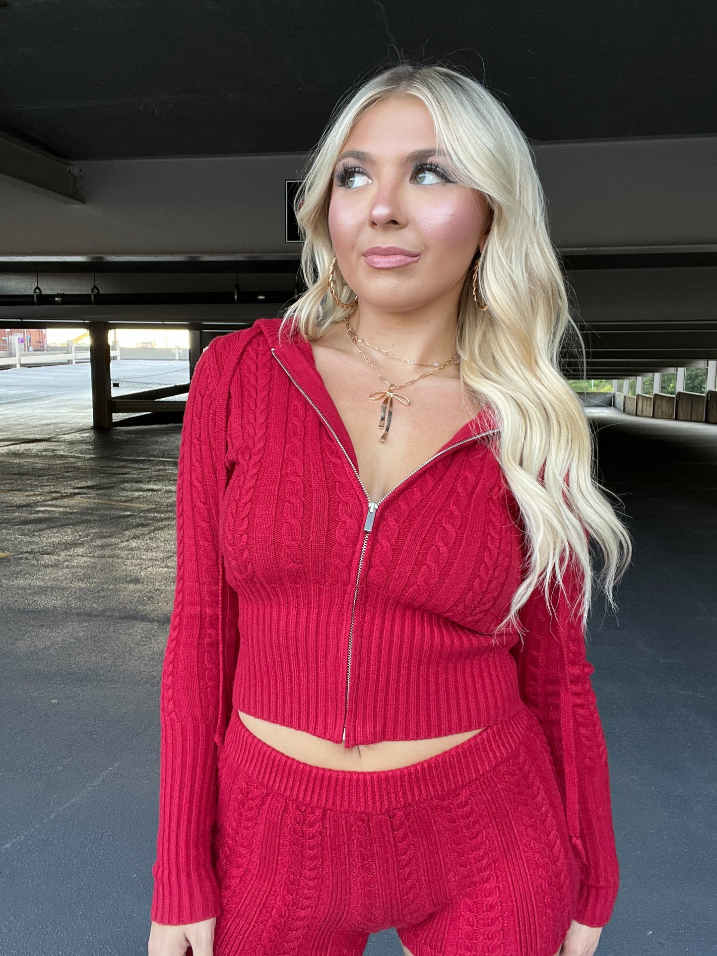 Sweater Shorts in Red