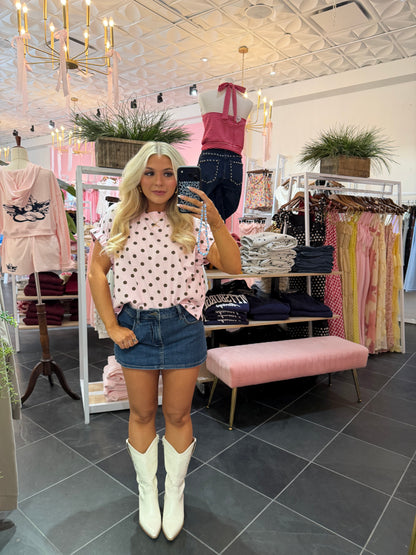 Soundtrack Polka Tee in Pink