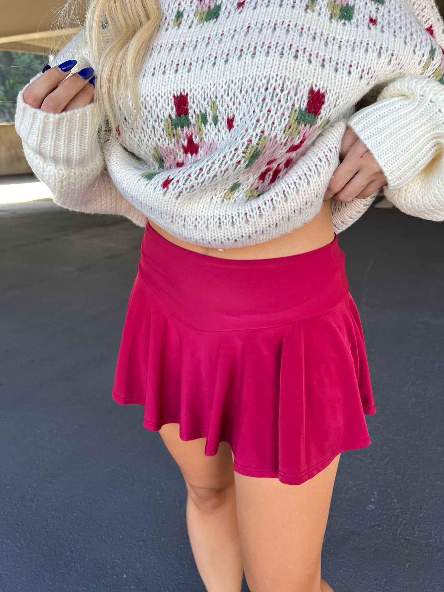 Mini Tennis Skort in Burgundy