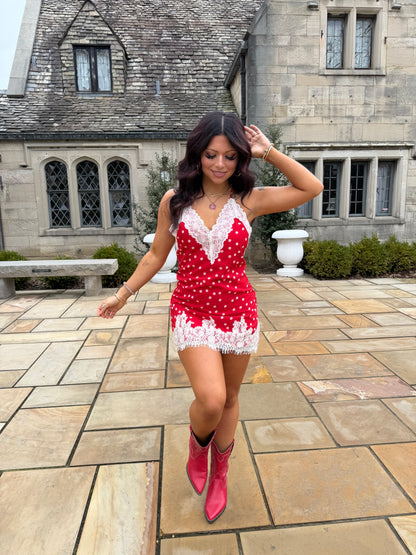 Ruby Red Polka Slip
