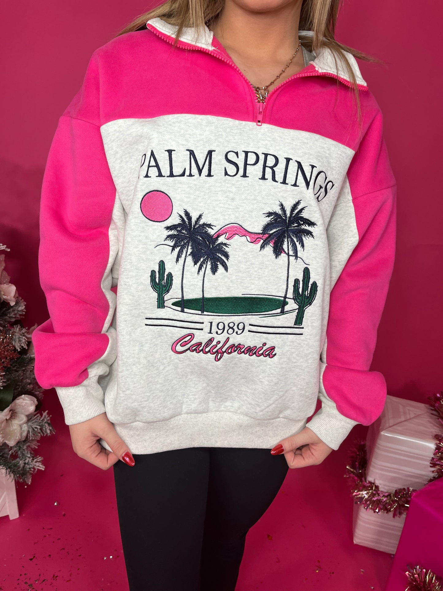 Palm Springs Half Zip Sweatshirt