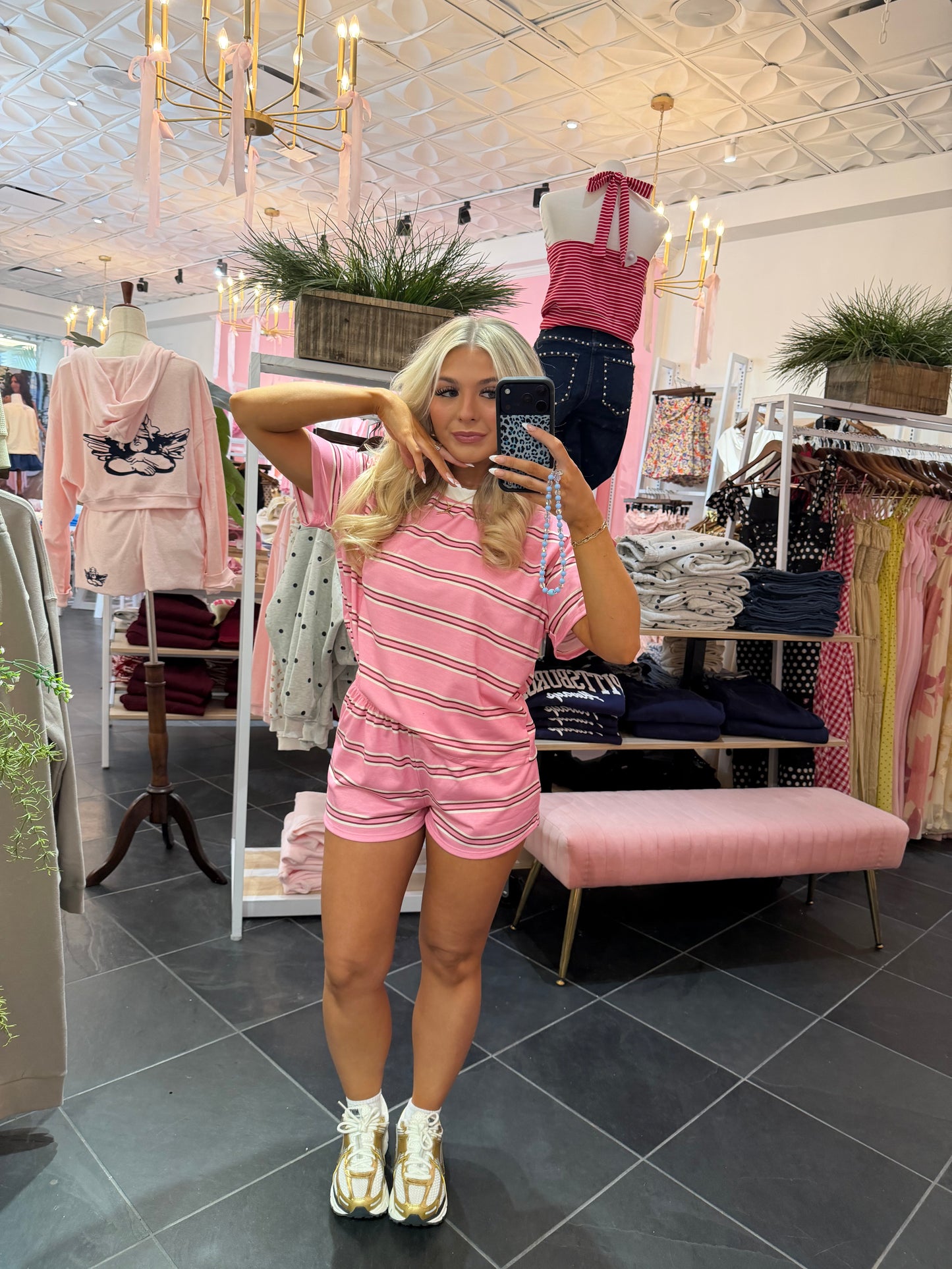 Bigger Issues Striped Set Pink (SHORTS)