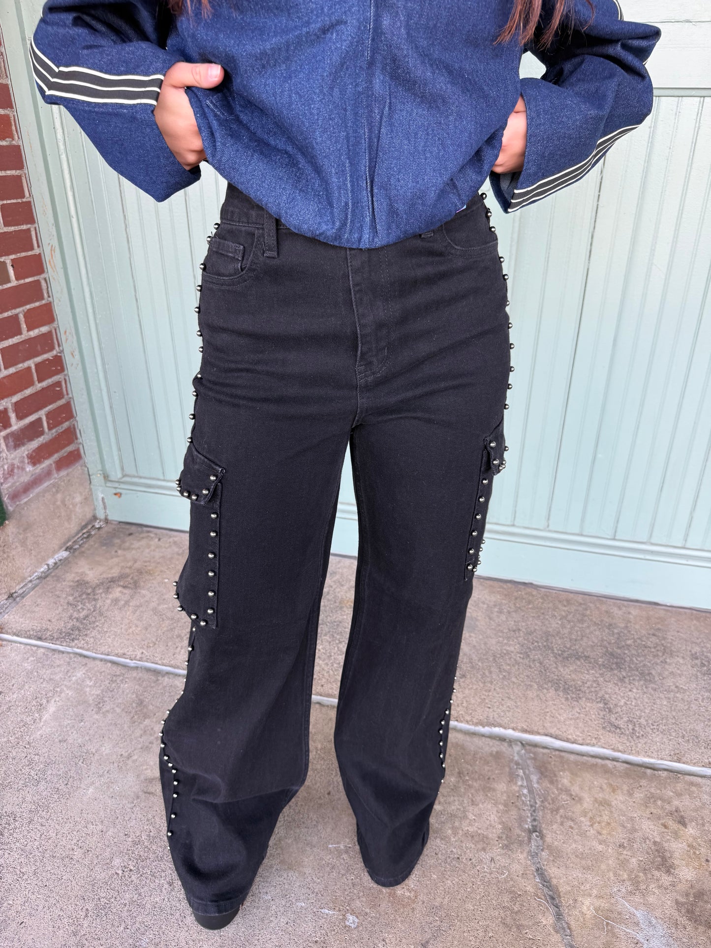 Cargo Onyx Studded Jean